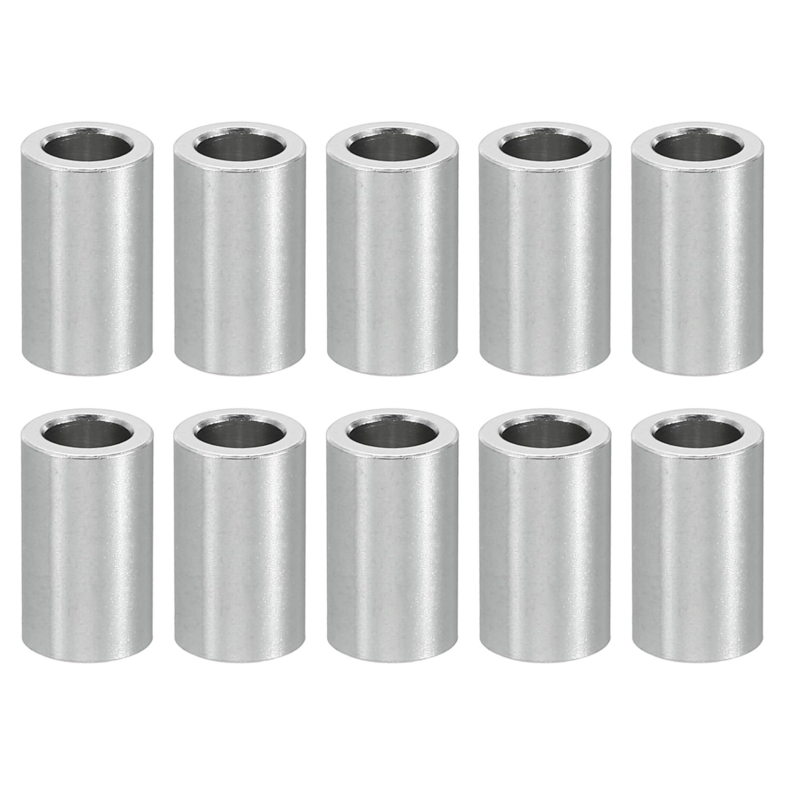 PATIKIL M5 Aluminum Spacers, 10 Pcs Metal Spacer Aluminum 5.2mm ID x 8mm OD x 14mm L Aluminum Spacer Screw Standoff Round for 1/5inch or M5 Screw Bolts