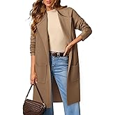 Womens Fall Sweater Open Front Knit Lightweight Cardigan Casual Long Coatigan Lady Jacket Coat Winter Outerwear 2026