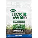 Scotts Turf Builder THICK'R LAWN Grass Seed, Fertilizer, and Soil Improver for Sun & Shade, 1,200 sq. ft., 12 lbs.