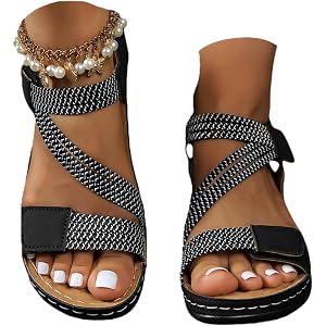 Orthopedic Wedge Sandals for Women,Wide Width 2026 Arch Support Ankle Strap Casual Sandals Orthotic Sport Comfortable Open To