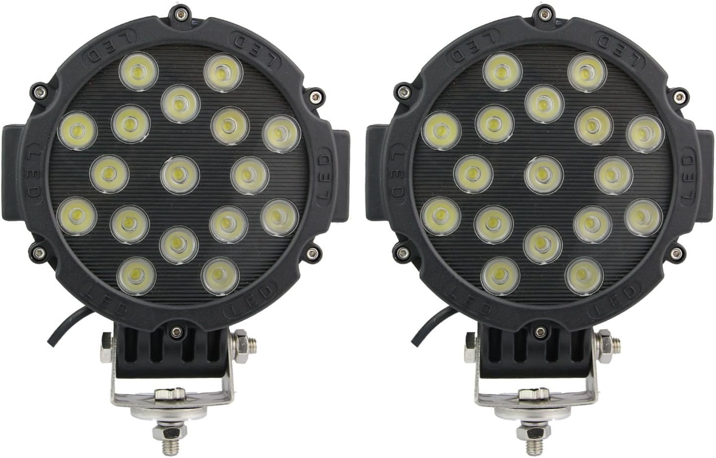 LED Light Bar, Northpole Light 2X 51W Waterproof Spot LED Light Bar Work Light, LED Off Road Lights, Driving Fog Light with Mounting Bracket for Off-Road, Truck, Car, ATV, SUV, Jeeps (Black)