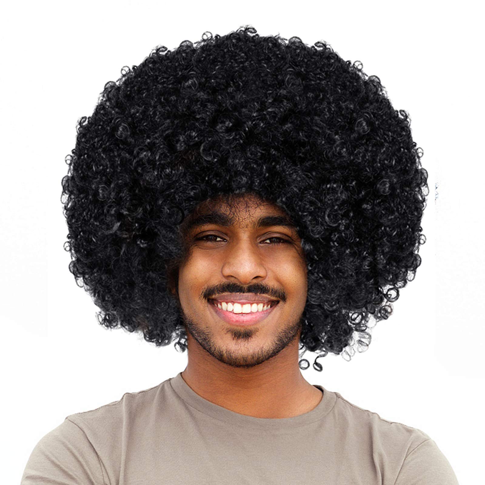 Photo 1 of Joy Join Unisex Short Fluffy Afro Funny Wigs for Halloween,Holiday Party Clown Costume (Black)