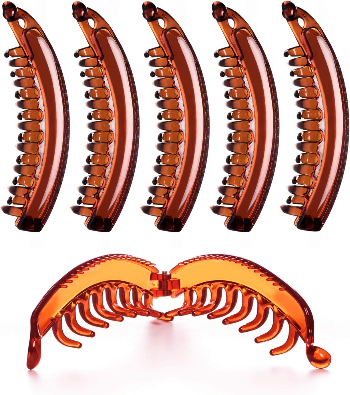 RC ROCHE 6 Pcs Large Banana Hair Clips Claws for Women Thick Curly Ponytail Holder Maker Big Comb No Crease Strong Hold Styling Clasp - Image 4