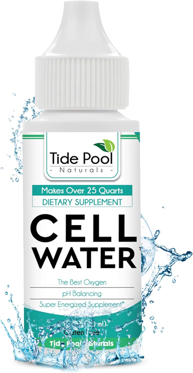 Tide Pool Naturals CellWater pH Balancing Liquid Oxygen Drops and Water Purification Drops for Cell Regeneration (1 fl oz)