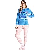 Disney Womens Pyjamas, Fleece Loungewear and Fluffy Socks Stitch Gift Set