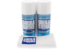 Sheila Shine Bundle: Stainless Steel Cleaner and Polish 10 oz 2 Pack with Microfiber Cleaning Cloth