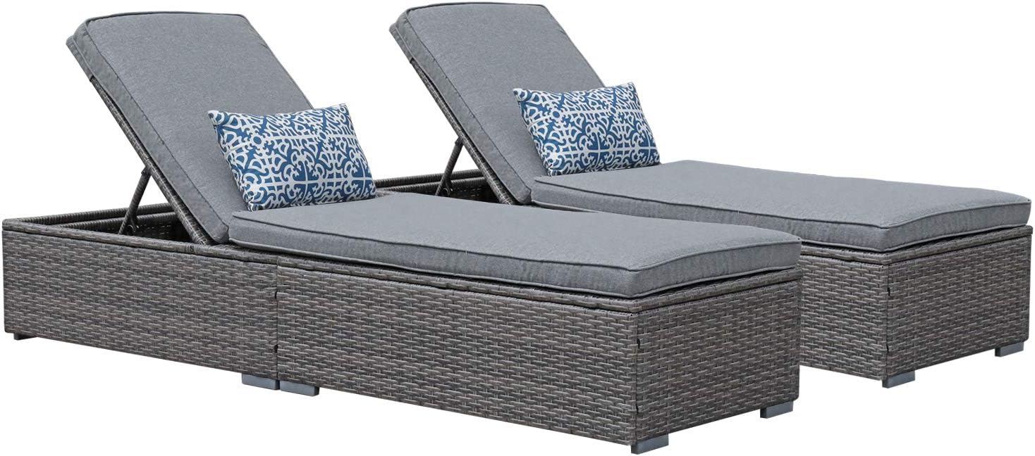 Patiorama Outdoor Patio Chaise Lounge Chair, Elegant