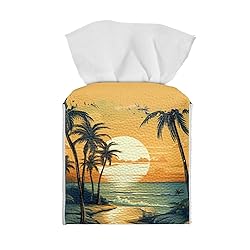 Talayituse Hawaii Sunset Palm Tree Print Tissue Box