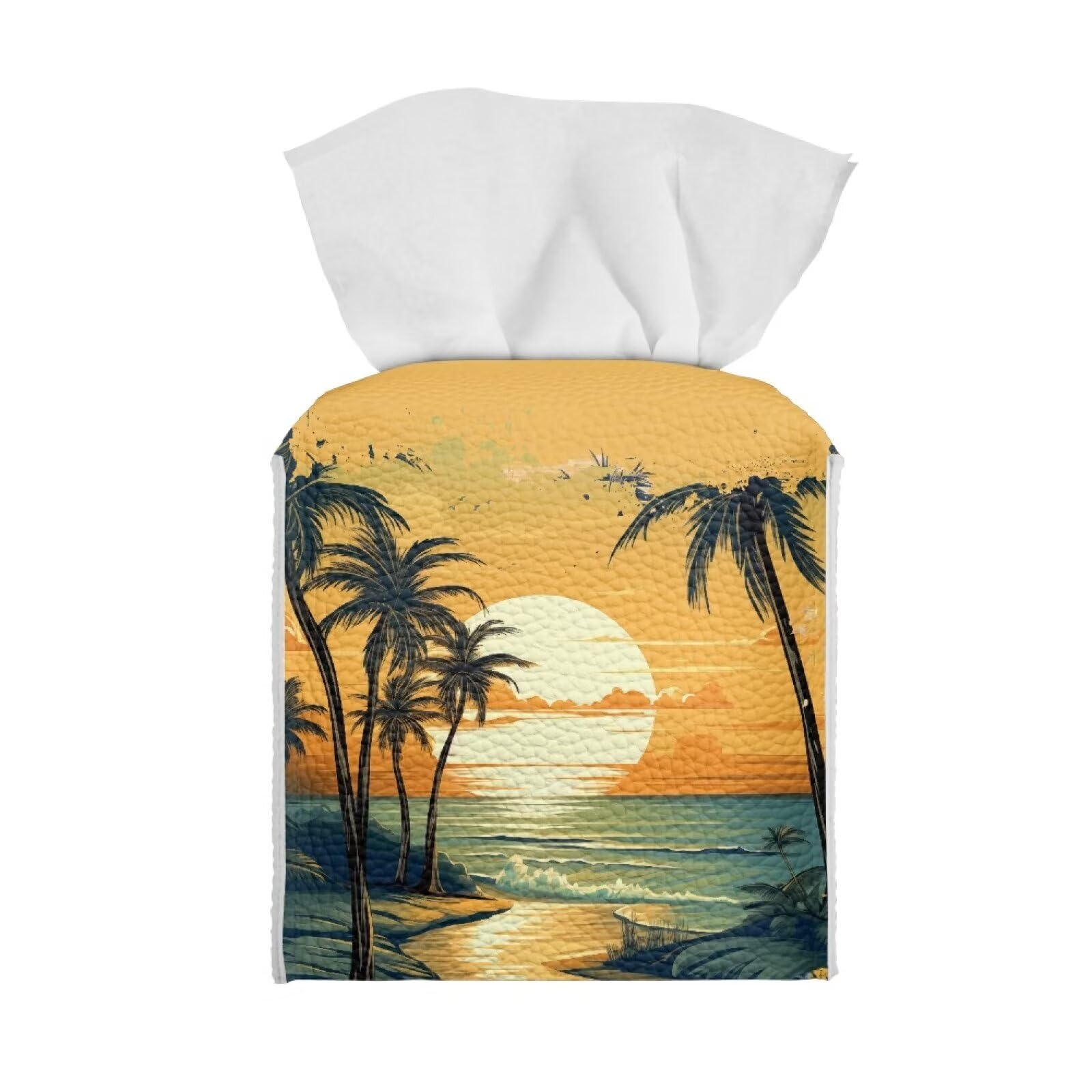Talayituse Hawaii Sunset Palm Tree Print Tissue Box