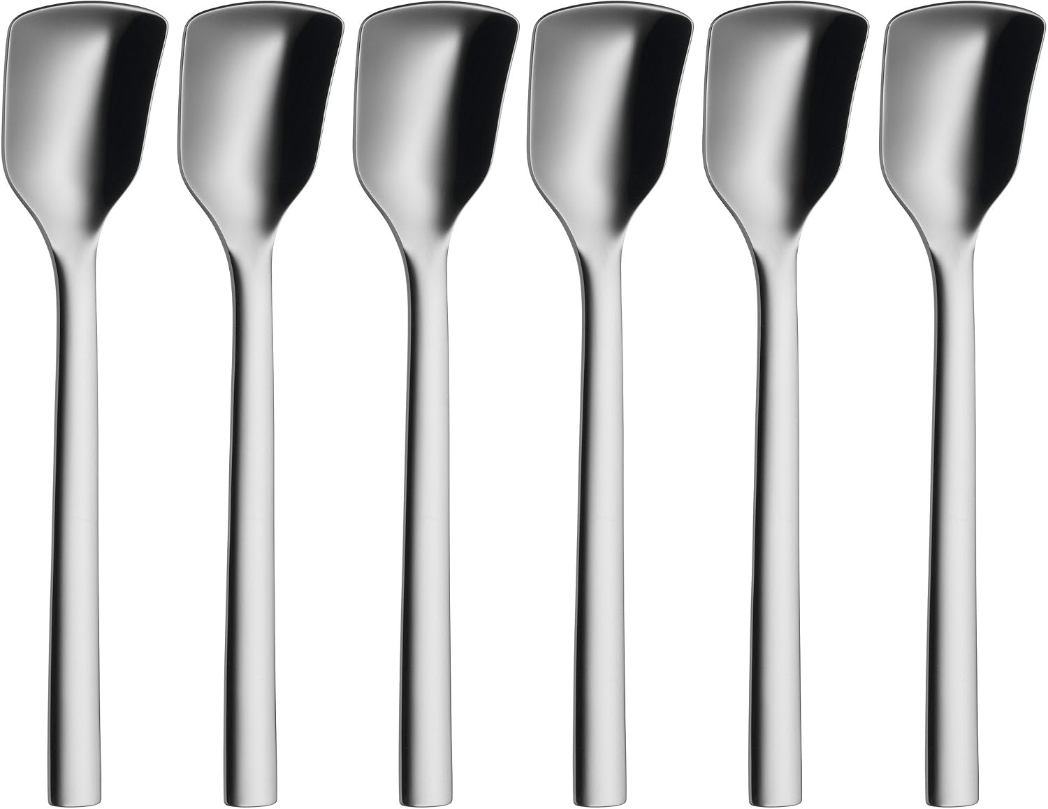 WMF Ice Cream Spoon Set 6-Piece Nuova Cromargan Stainless Steel Polished, Silver, 20.6 x 27.1 x 10.6 cm