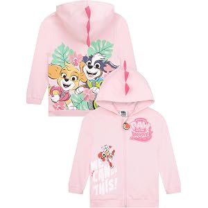 Paw Patrol Girls Sweatshirt, Skye And Marshall Zip Hoodie