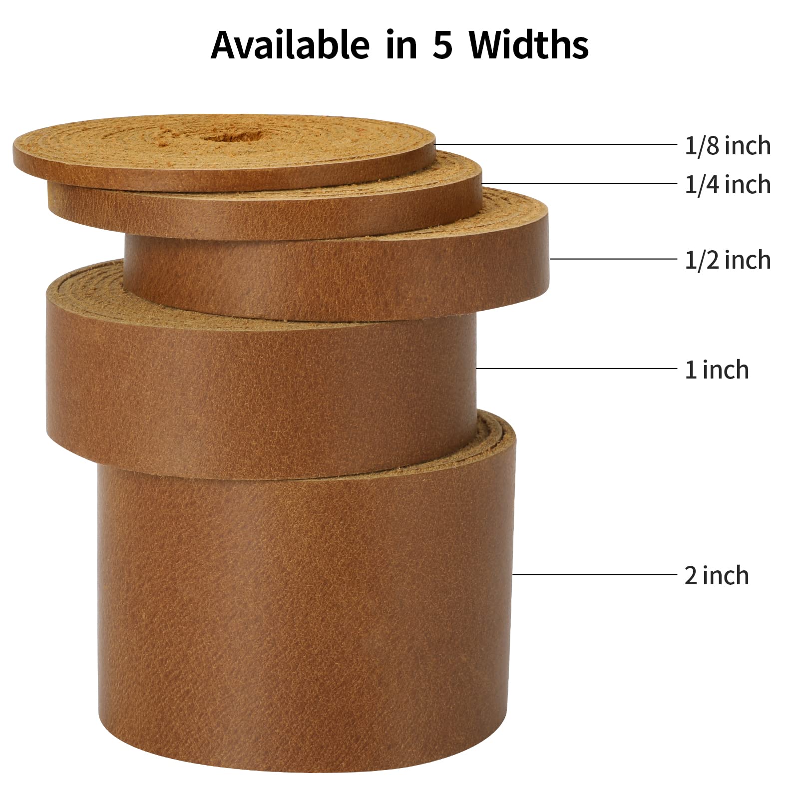 Ringsun 1 Inch Wide Flat Leather Straps for Crafts, Full Grain Leather Strips Cord String for Crafts, Tooling (2mm Thick 72.5 Inches Long Bourbon Brown)