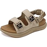 ONCAI Orthopedic Women Sandals with Arch Support Comfort Casual Sport Platform Recovery Hiking Sandals for Laides Water Summer Vacation Shoes Thick Outdoor Adjustable Strap Size 6-12