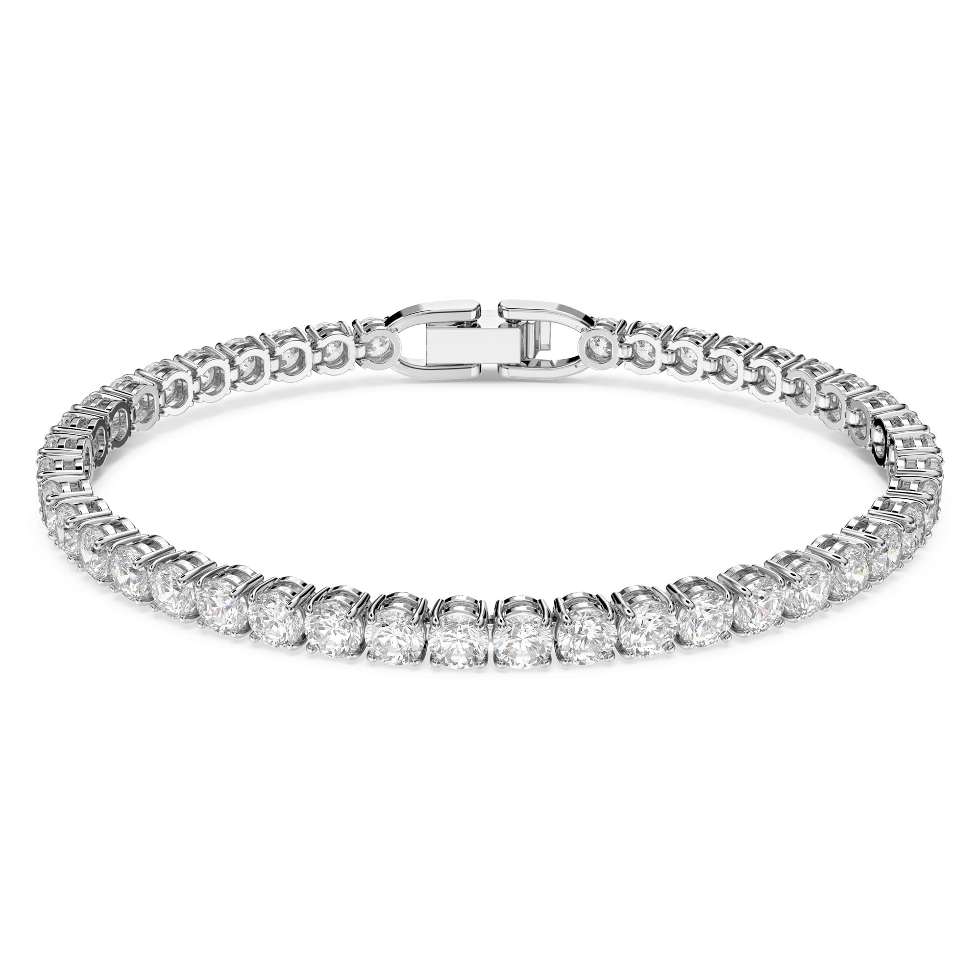 Swarovski Tennis Deluxe bracelet, Round, White, Rhodium plated — image 1