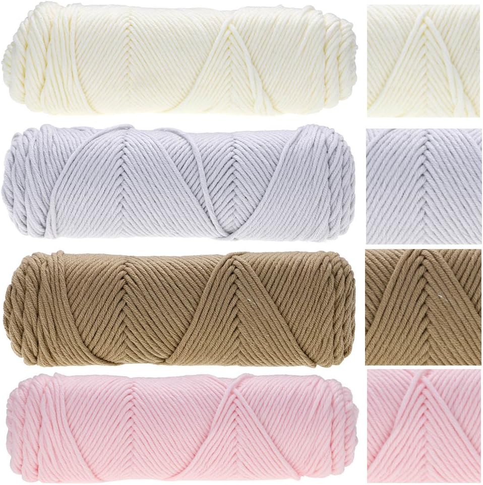 Huayang| 1Pc 100% Acrylic Rainbow Color Yarn Bonbons - Crafts Kit Yarn for Crochet & Knitting - Soft Yarn Baby Yarn Wool Yarn Thick Yarn for Crochet Scarf Shawl (grey)