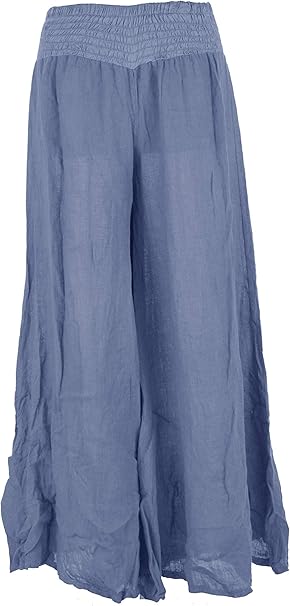 flared linen trousers