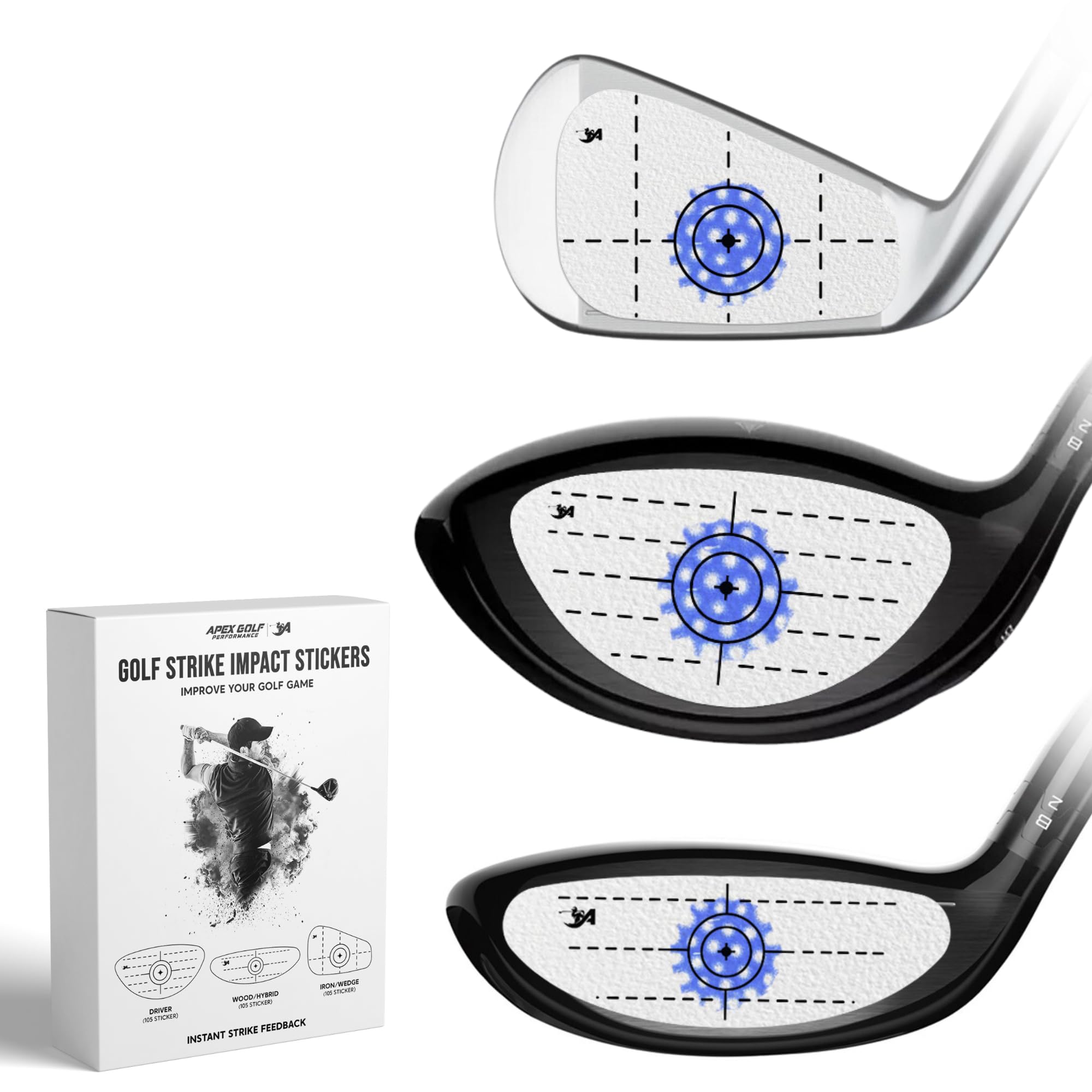 (UPGRADED) Golf Impact Tape 315Pcs,Golf Stickers, impact tape, golf face tape. golf tape, impact labels golf, golf tape club face, golf strike tape, golf club tape. golf club face impact tape, golf