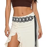 VONMELLI Women's Western Belts Wide Disc Concho Belt Cowgirl Boho Country Leather Belt for Dress Jeans Skirt