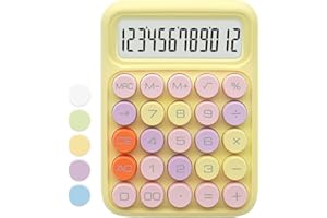 Yellow Calculator, UPIHO Standard Calculator, Colorful Yellow Calculator with 12 Digit Display and Big Buttons,Yellow Office Supplies and Desk Accessories,Cute Calculator for Office,School