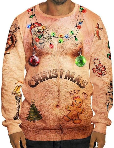chest hair christmas sweater