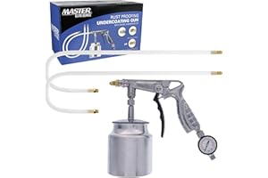 MASTER AIRBRUSH Master Elite Undercoating Spray Gun with Regulator, 25 oz Suction Feed Cup & 2 Flexible Extension Wands - Pneumatic Automotive Application Sprayer Undercoating Gun for Truck Bed Liner & Rust Proofing