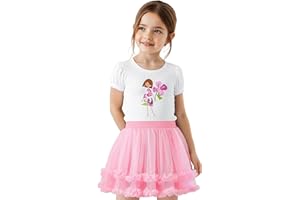 GroYolan Girls Tutu Skirt Soft Fluffy 3 Layered Tulle Ruffle Skirt for Toddler Baby Kids Casual Party Costumes 1-10 Years