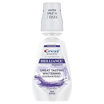 Amazon Com Crest 3d White Brilliance Alcohol Free Whitening Mouthwash Clean Mint 16 9 Fl Oz Beauty