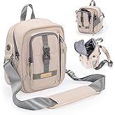 Cwatcun Camera Bag,SLR DSLR Canvas Sling Bag Small Compact Camera Shoulder Bag Crossbody Camera Case photography Purse for Canon Nikon Sony Fuji Mirrorless Cameras, White