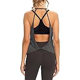Mippo Womens Open Back Workout Tops Sleeveless Halter Gym Athletic Tank Tops Loose Fit
