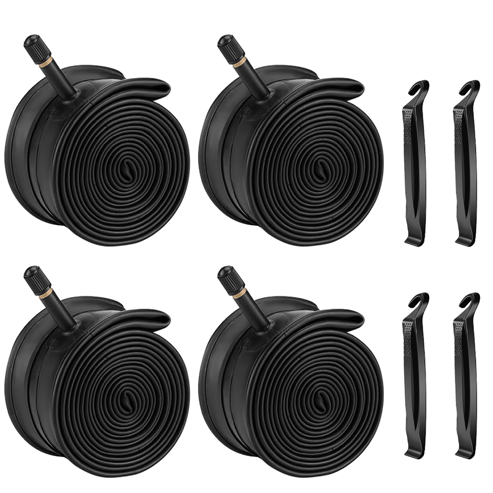 4 Pack 26 Inch Bicycle Tyre Inner Tube 26" x 1.75-2.125 Mountain Bike Butyl Tyre Tube AV32mm Schrader Valve