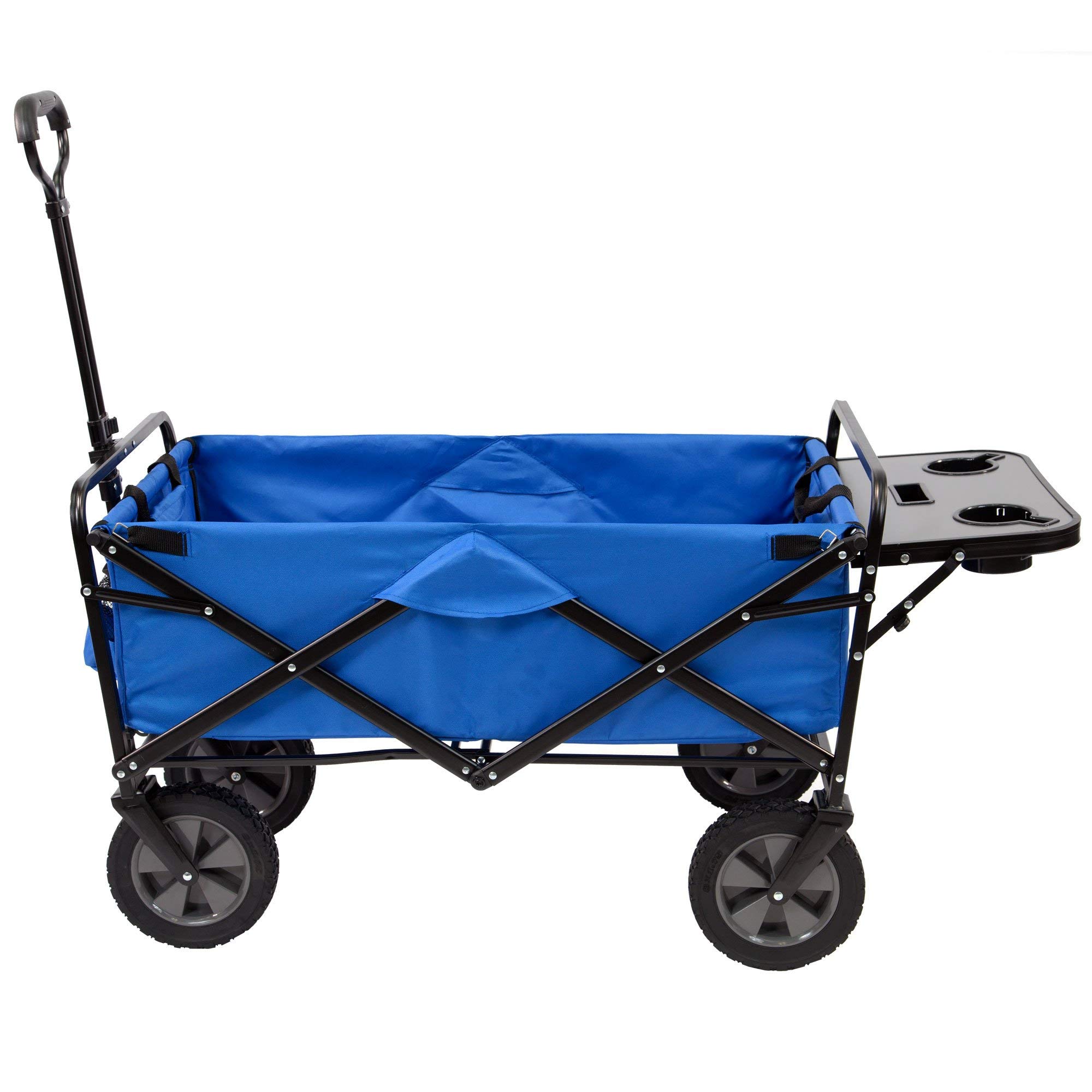 Mac Sports Collapsible Folding Outdoor Utility Wagon with Side Table