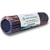 Oceanfoam Soft Tidal Roller (Dark Navy, Red and Natural Marbled) - Low Density Foam Roller for Physical Therapy, Back Pain, Exercise & Stretching - Wave Textured - Yoga, Wellness - Full Size, 20" x 5"