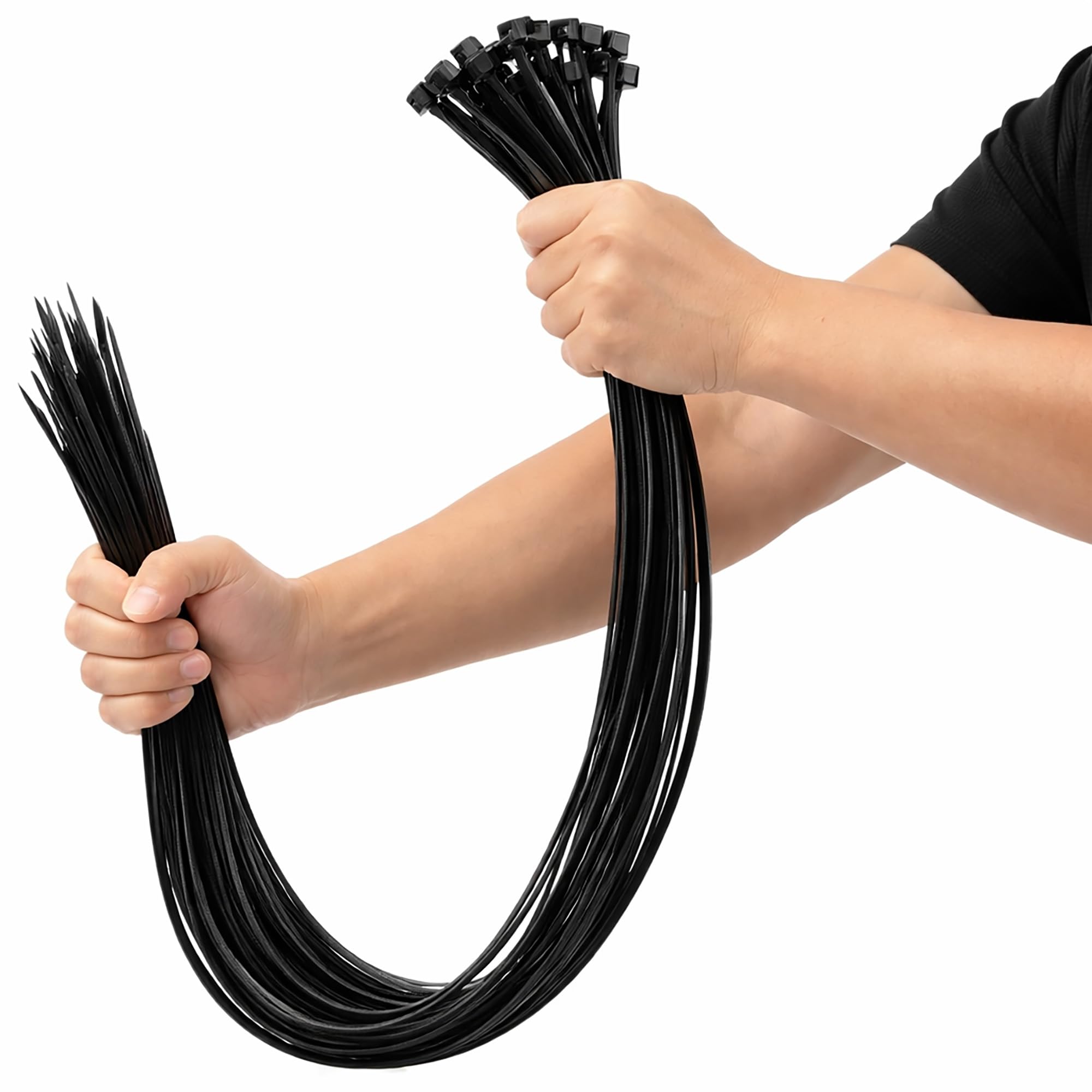 On1shelf® Black Extra Long Heavy Duty Cable Ties 1000mm x 12.0mm - 40 Inch Zip Ties for Professional Use, Extra Durable for Industrial and Home Applications 10pcs