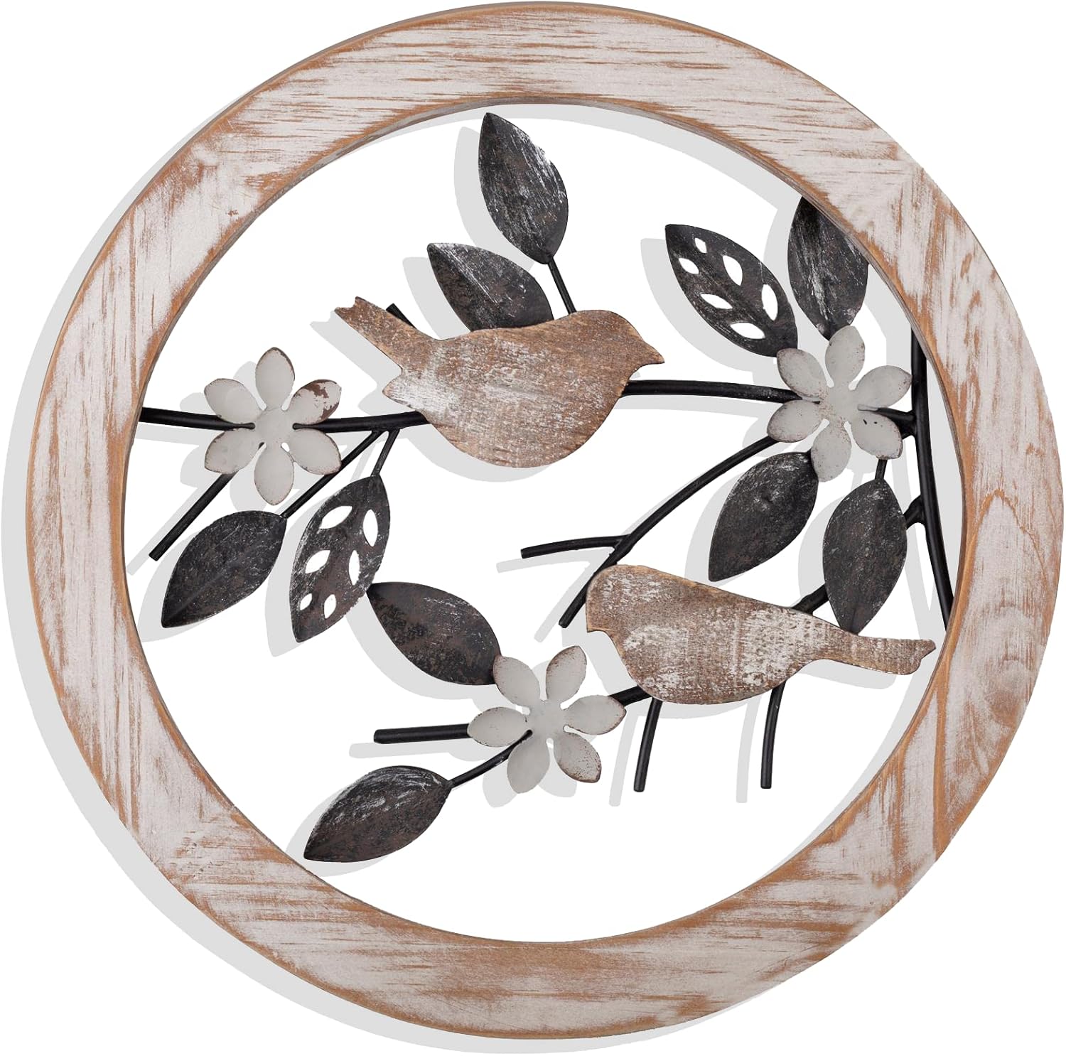 Plaques & Wall Art - FGstyle Ultra-thick Bathroom Wall Decor Bird on Tree Branch Bathroom Wall Art Farmhouse Wall Decor for Outdoor Kitchen Bathroom Bedroom Living Room Garden Office(11.8×11.8in)