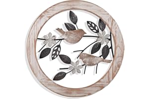 FGstyle Ultra-thick Bathroom Wall Decor Bird on Tree Branch Bathroom Wall Art Farmhouse Wall Decor for Outdoor Kitchen Bathroom Bedroom Living Room Garden Office(11.8×11.8in)