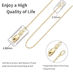 Jewlpire 18K Over Gold Chain Necklace for Women