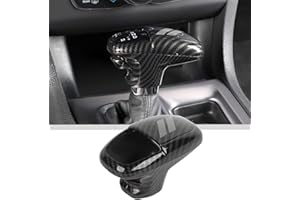 JWWY Gear Shift Shifter Knobs Gear Selector Gear Lever Gearstick Knob Cover Trim for 2015-2025+ Dodge Challenger Charger 2018-2025 Durango Interior Accessories Gery Carbon Fiber 3pcs