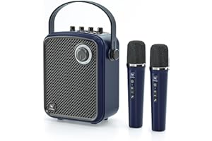 YOCEWECA Karaoke Machine with 2 Wireless Microphones,Portable Karaoke System for Adults Kids,Microphones and Speaker,Voice Amplifier for Teachers,Bluetooth Speaker,PA System Supports TF/USB/AUX/Live S100 Pro