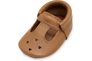 BirdRock Baby Mary Jane Moccasins - Genuine Leather Soft Sole Baby Girl Shoes for Newborns, Infants, Babies, and Toddlers