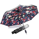 Jenabee&reg; Blooming Flower Black Vinyl UV Protective Canopy Parasol UPF 40+ Sun Block Umbrella Summer Shady Sun Umbrella