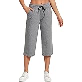 SPECIALMAGIC Women Capri Pants Cotton Yoga Wide Leg Pajama Pants Capris Sweatpants Sports