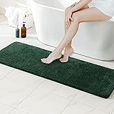 MIULEE Dark Green Bathroom Runner Rugs, Soft Absorbent Microfiber Long Bath Rugs Non Slip Quick Dry Fluffy Bath Mats for Bathroom Floor, Machine Washable, 24x60 Inch