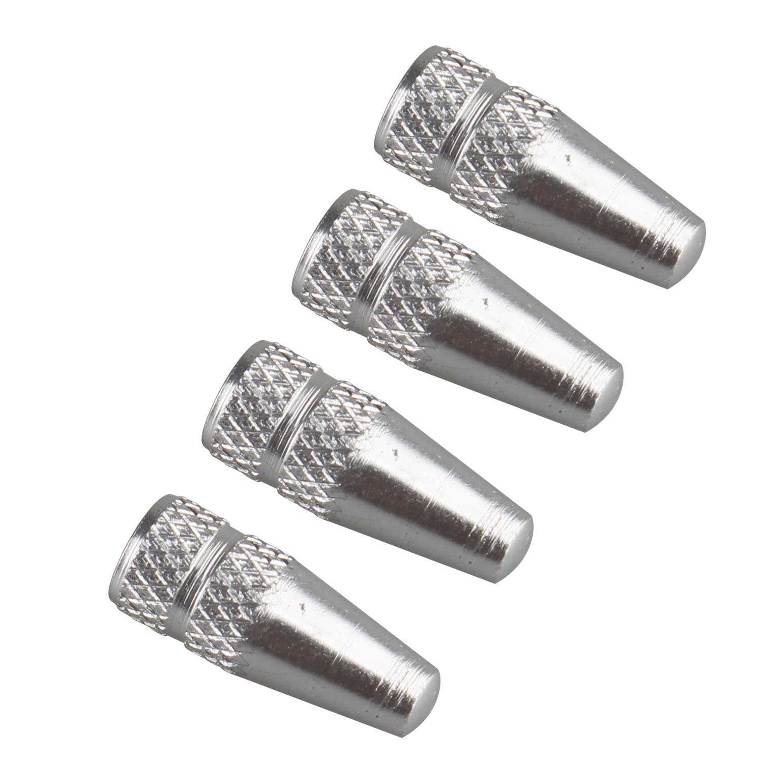 Futheda 4pcs Dust Caps Aluminium Bike Tyre Stem Air Valve Caps Bicycle Wheel Tire Presta Valve Stem Cover High Pressure Bicycle Accessories Silver