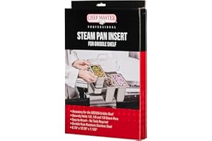 Chef Master Steam Pan Insert for Griddle Shelf Set – Fits 1/3, 1/6 & 1/9 Steam Pans - Keeps Your Ingredients in One Place - Grill Accessories For Restaurants, Diners & Food Trucks - Fits 90260