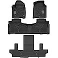 YITAMOTOR Floor Mats 3 Row Liner Custom Fit for 2021-2025 Chevrolet Suburban/GMC Yukon XL with 2nd Row Bucket Seats, TPE All-Weather Floor Mat Set Liners, Black