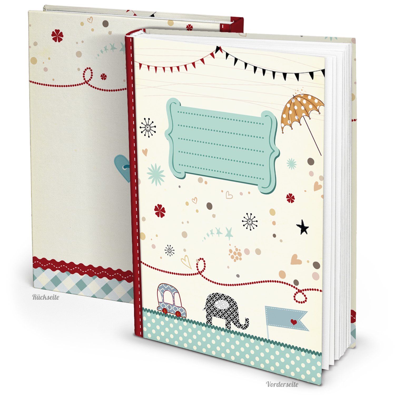 XXL baby diary children's diary baby book album for writing and self-design - for boys - din a4 with 136 pages, a great gift for childbirth, christening, children's birthday