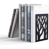Metal Bookends-Heavy Book Ends for Shelves,Book Shelf Holder Home Decorative,Black Bookend Supports