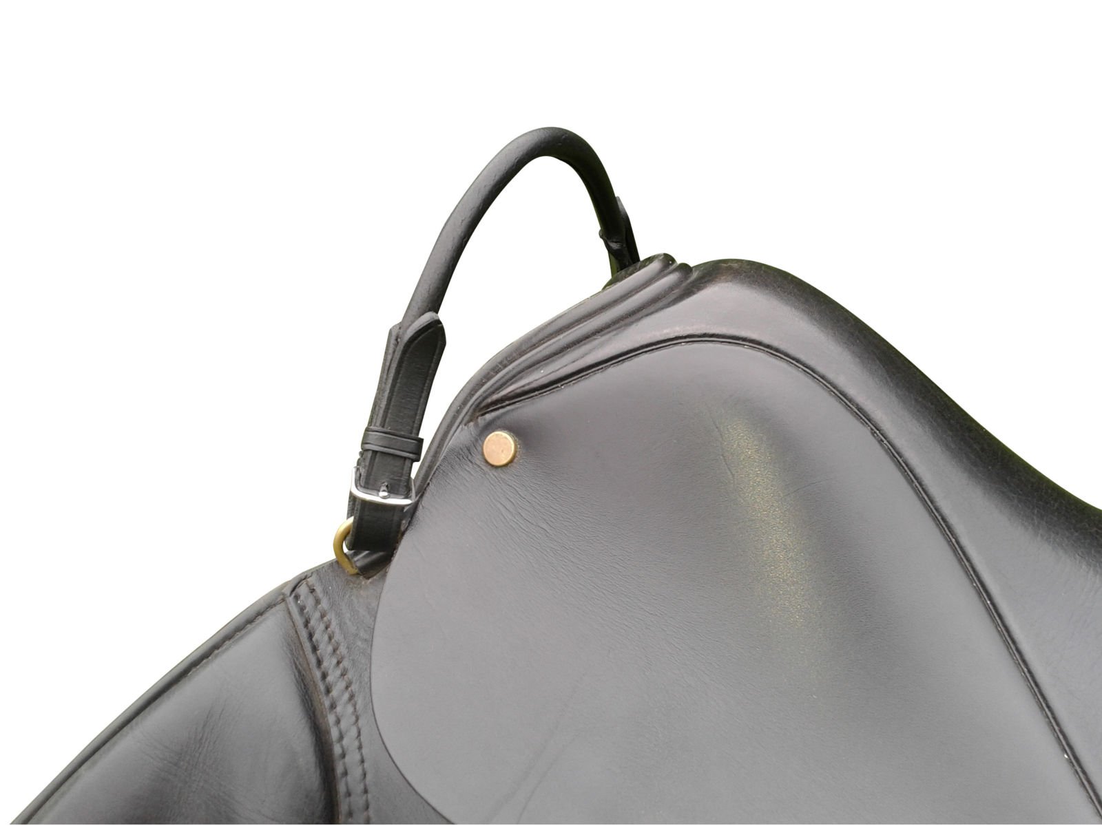 Hunters Saddlery Leather Balance Strap For Saddle - Safety Handle for A Secure Seat When Horse Riding - Black & Brown (Black)