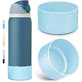 Allwith 2PCS Glitter Silicone Boot for Owala Water Bottle, Anti-Slip Protective Sleeve for Owala Twist,FreeSip and Flip Stainless Steel Water Bottle, BPA-Free, Dishwasher Safe, Accessories
