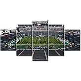 TUMOVO 5 Pieces Philadelphia, US Canvas Wall Art, Lincoln Financial Field American Soccer Sport Stadium Art Print for Wall Decor, Football Posters Gift for Men Boys Room Decor, 60" Wx32 H
